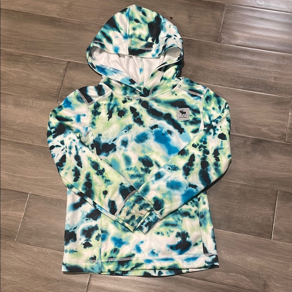 Abercrombie & Fitch Blue and Green Tie-Dye Top
